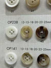 OP238 زر بوليستر بنمط قرن الجاموس مطفي بأربع فتحات[أزرار] DAIYA BUTTON صور إضافية