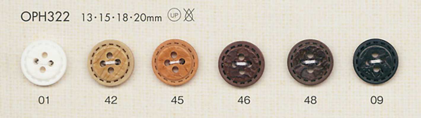 OPH322 زر بأربعة ثقوب بنمط Natural Stitch