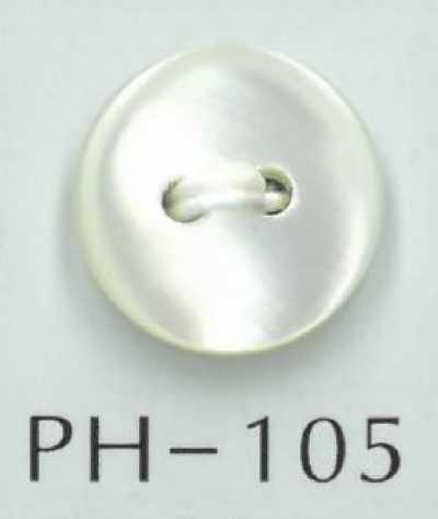PH105 زر صدفي دائري ذو فتحتين