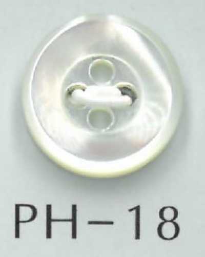 PH18 زر صدفة غاطس بأربع ثقوب