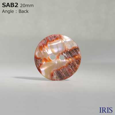 SAB2 زر لامع ذو فتحتين من صدف طبيعي[Buttons] IRIS صور إضافية