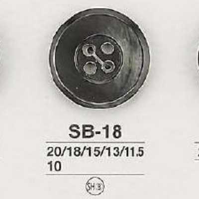 SB18 زر صدفي لؤلؤي أسود بأربع فتحات