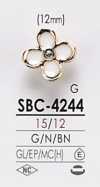 SBC4244 زر معدني بنقشة زهرة للصباغة