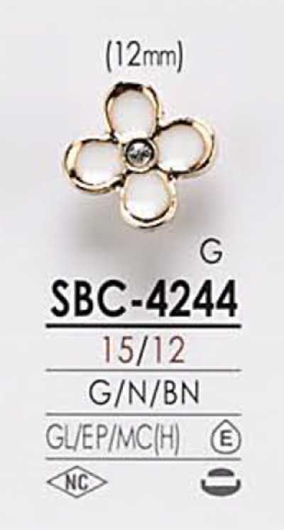 SBC4244 زر معدني بنقشة زهرة للصباغة