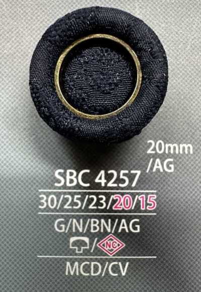 SBC4257 زر مغطى بغطاء حلقي وعمود مغلق مركب