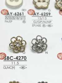 SBC4270 زر معدني بنقشة زهرة[Buttons] IRIS صور إضافية
