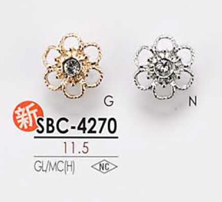 SBC4270 زر معدني بنقشة زهرة
