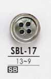 SBL17 زر من صدفة عرق اللؤلؤ السوداء بأربعة ثقوب، عديم اللون