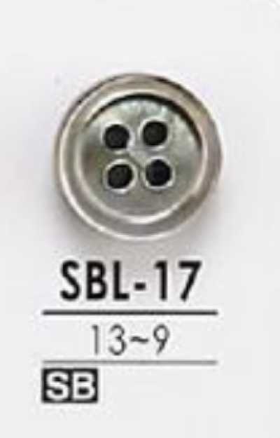 SBL17 زر من صدفة عرق اللؤلؤ السوداء بأربعة ثقوب، عديم اللون