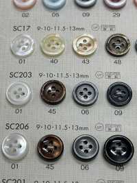 SC203 أزرار DAIYA BUTTONS المقاومة للصدمات من سلسلة HYPER DURABLE بمظهر الصدف من البوليستر DAIYA BUTTON صور إضافية