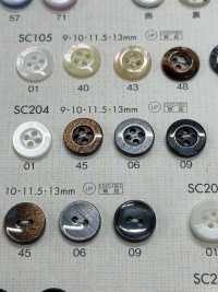 SC204 DAIYA BUTTONS زر بوليستر بمظهر الصدف من سلسلة HYPER DURABLE المقاومة للصدمات[أزرار] DAIYA BUTTON صور إضافية
