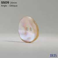 SSO9 زر لامع بفتحتين من الصدف الطبيعي[أزرار] IRIS صور إضافية