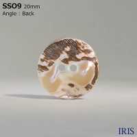 SSO9 زر لامع بفتحتين من الصدف الطبيعي[أزرار] IRIS صور إضافية