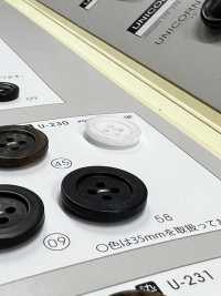 U230 [نمط قرن] زر بأربع فتحات، لامع، بحافة، مناسب للتلوين[Buttons] NITTO Button صور إضافية