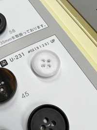 U231 [طراز قرن الجاموس] زر ذو 4 ثقوب بحافة، لامع، للتلوين[أزرار] NITTO Button صور إضافية