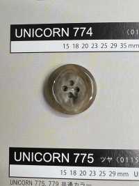UNICORN774 [أسلوب قرن الجاموس] زر بأربع فتحات، بحافة، لامع[Buttons] NITTO Button صور إضافية