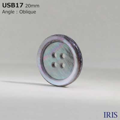 USB17 مادة طبيعية، مصبوغ، مصنوع من صدف عرق اللؤلؤ الأسود، بأربع ثقوب من الأمام، زر لامع[Buttons] IRIS صور إضافية