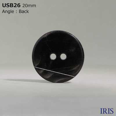 USB26 صدفة أم اللؤلؤ المصبوغة طبيعيًا باللون الأسود، زر أمامي لامع ذو فتحتين[Buttons] IRIS صور إضافية