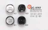 VC9797 زر بسن بإغلاق على شكل صدفة مصبوغ