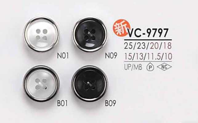 VC9797 زر بسن بإغلاق على شكل صدفة مصبوغ