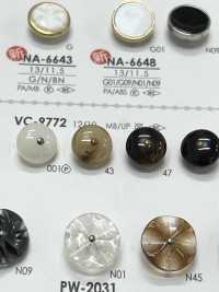 VC9772 زر على شكل صدفة بتجعيد دبوسي[Buttons] IRIS صور إضافية