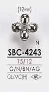 SBC4243 زر معدني بنقشة زهرة