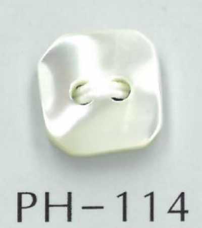 PH114 زر صدف مربع بفتحتين