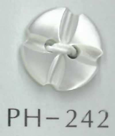 PH242 زر صدف على شكل زهرة بفتحتين