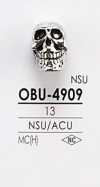 OBU4909 زر معدني على شكل جمجمة