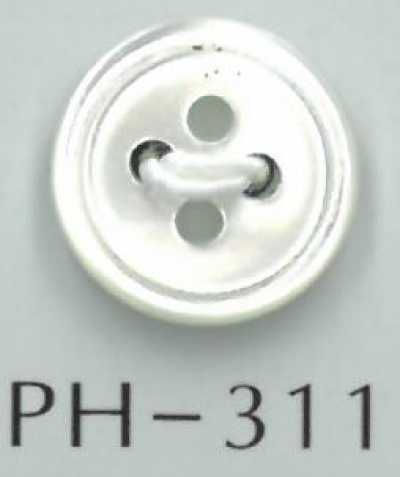 PH311 زر صدف مخدد بأربعة ثقوب