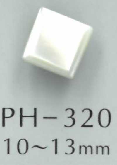 PH320 زر صدف على شكل ماسة مع ساق معدنية