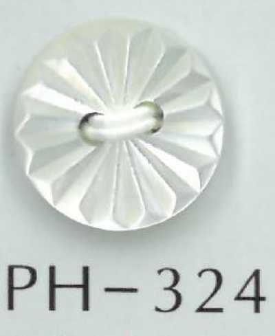 PH324 زر من الصدف محفور هندسي ذو فتحتين