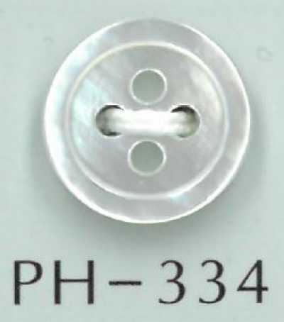 PH334 زر صدف مسطح الحافة ذو 4 فتحات