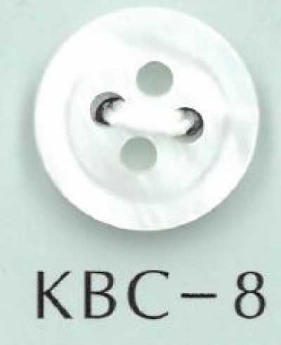 KBC-8 BIANCO زر صدف 4 ثقوب مع غمازة مركزية