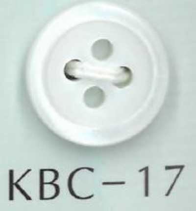 KBC-17 BIANCO SHELL زر صدف بأربعة ثقوب مقاس 17