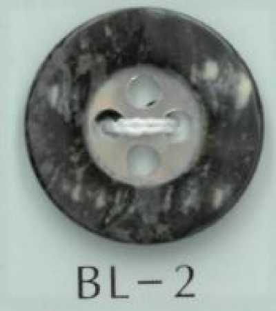 BL-2 زر صدفي بأربعة ثقوب ومركز متغير اللون