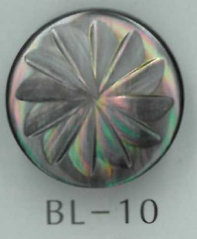BL-10 زر صدفي بنقشة زهور وساق معدنية