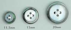 WB17 زر صدفي 17mm أسود بحافة Black Lip بأربعة ثقوب