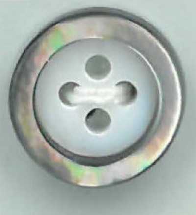 BW1740 نوع 17 زر صدفي سميك 4mm بحافة سوداء