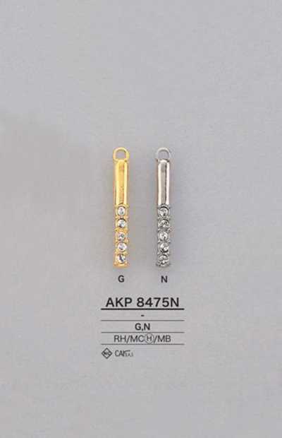 AKP8475N رأس سحاب أسطواني مرصع بأحجار الراين (لسان السحب)