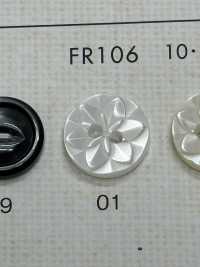 FR106 DAIYA BUTTONS زر بوليستر بنمط الصدف (نقشة زهرية)[Buttons] DAIYA BUTTON صور إضافية