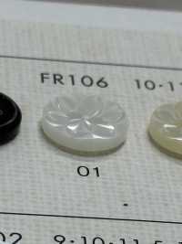 FR106 DAIYA BUTTONS زر بوليستر بنمط الصدف (نقشة زهرية)[Buttons] DAIYA BUTTON صور إضافية