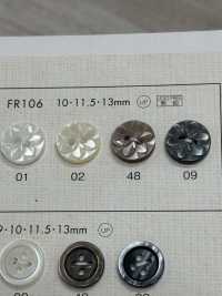 FR106 DAIYA BUTTONS زر بوليستر بنمط الصدف (نقشة زهرية)[Buttons] DAIYA BUTTON صور إضافية