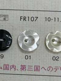 FR107 DAIYA BUTTONS زر بوليستر بمظهر الصدف (نقشة زهرية)[Buttons] DAIYA BUTTON صور إضافية