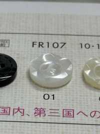 FR107 DAIYA BUTTONS زر بوليستر بمظهر الصدف (نقشة زهرية)[Buttons] DAIYA BUTTON صور إضافية