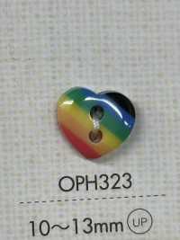 OPH323 DAIYA BUTTONS زر من البوليستر على شكل قلب (قوس قزح)[أزرار] DAIYA BUTTON صور إضافية