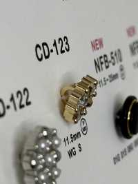 CD123 زر بأحجار الراين بياجو[أزرار] DAIYA BUTTON صور إضافية