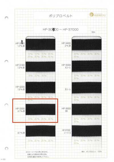 HP33000-A HP33000 A1mm حزام بولي بروبيلين سميك