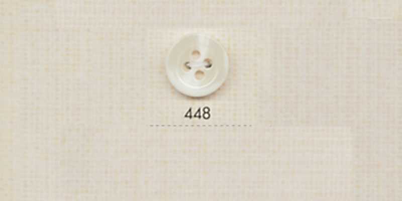 448 DAIYA BUTTONS زر بوليستر بنمط قرن الجاموس بأربعة ثقوب (أبيض)