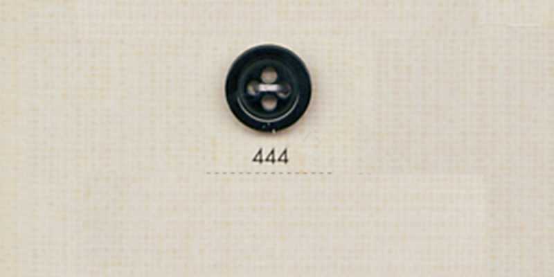 444 DAIYA BUTTONS زر بوليستر بنمط قرن الجاموس بأربعة ثقوب (أسود)